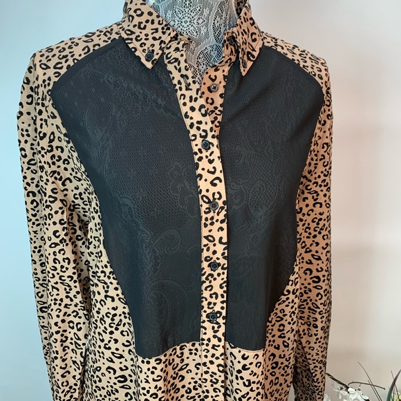 NWT One Teaspoon Leopard Print Blouse - Picture 3 of 8
